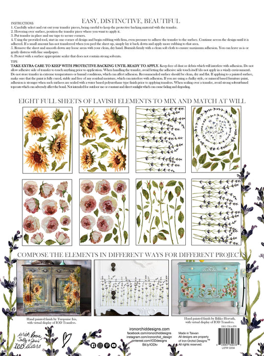 IOD Transfer Painterly Florals 12x16