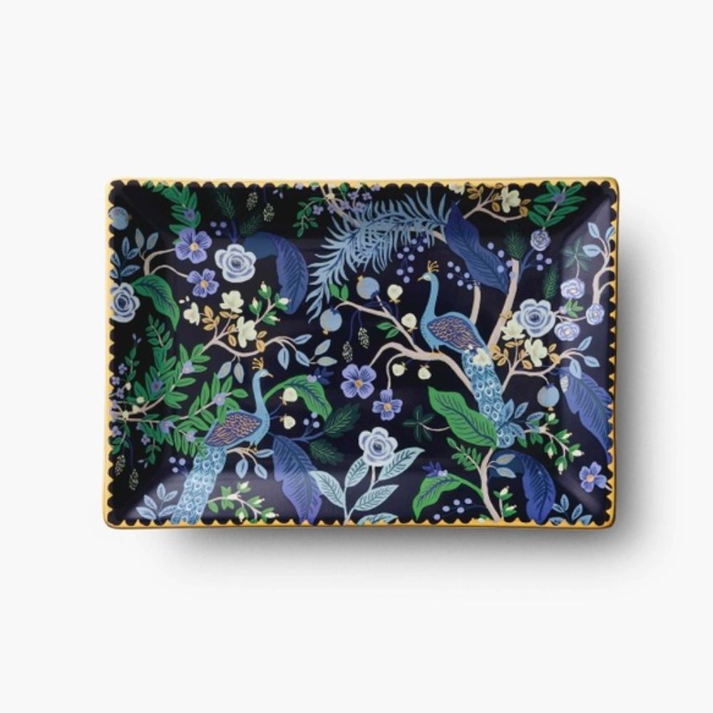 Peacock Porcelain Catchall Tray