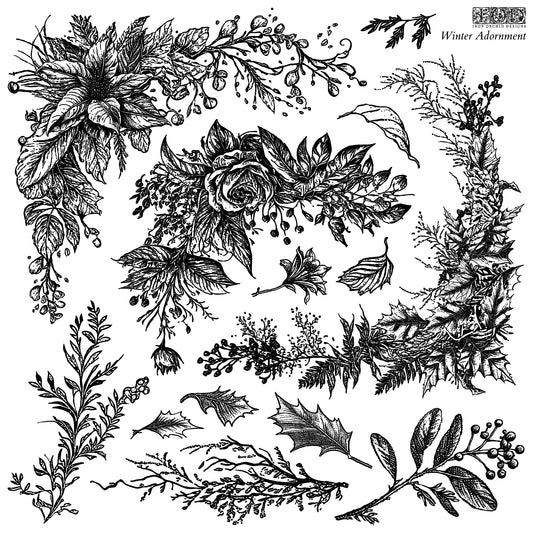 IOD Stamp 12x12 Winter Adornment