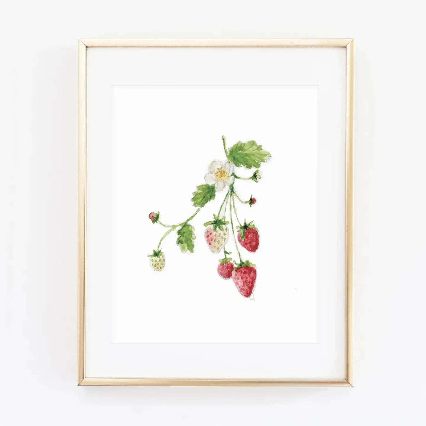 Emily Lex Strawberry Watercolor Art